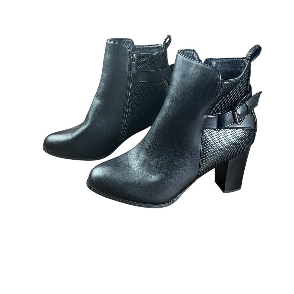 New York & Company Womens Andra Black Ankle Boots Shoes 10 Medium‎